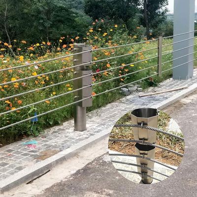 Οδική ασφάλεια Ευέλικτοι κάγκελοι Προσαρμοσμένα χρώματα Σιδηροτροχιά σχοινί καλώδιο φράγμα
