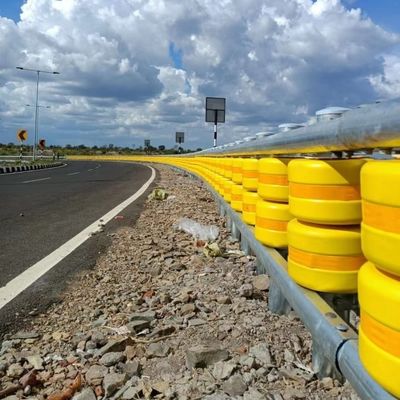 OEM Safety Roller Barrier Highway Guardrail Ζεστό γαλβανισμένο φράχτη σύγκρουσης κυλίνδρων